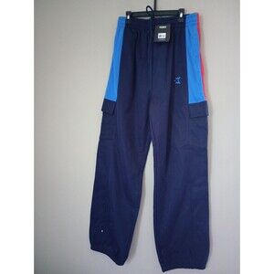 NWT Starbury Athletic Performance Pants Blue Red Cargo Pockets Size Medium